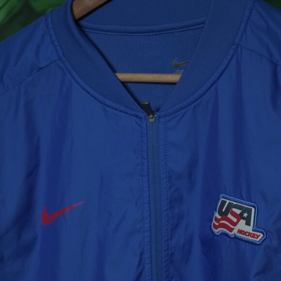 NIKE TEAM USA HOCKEY WARM UP SPRING PULL OVER JACKET QUARTER ZIP - Picture 4 of 16